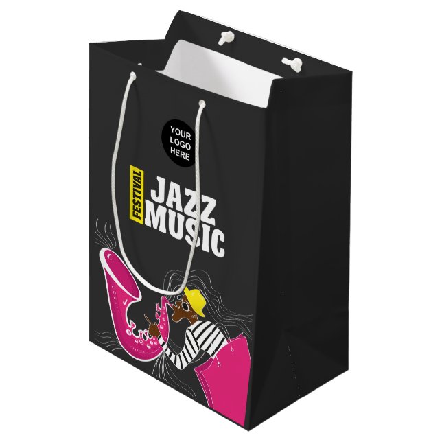 Färgglatt Jazzmusikfestival logotyp anpassad (Framsidan Vinklad)
