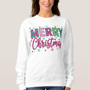 Färgglatt juldesign med snöflingor och stjärnor t shirt
