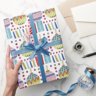 Färgglatt julgransprydnadsinslagspapper presentpapper