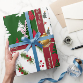 Färgglatt julpapper med text