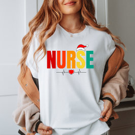 Färgglatt julpresent till sjuksköterskeskolan t shirt