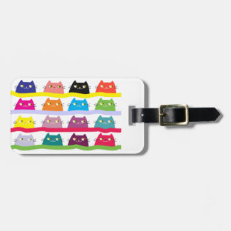 Färgglatt Katt Bagage Märke Sött Kawaii Resa Bagagebricka