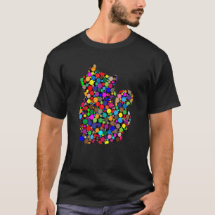 Färgglatt Katt Glad Internationella Prickdagen 202 T Shirt