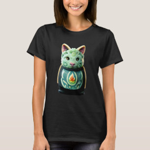 Färgglatt Katt Med Öga Och Ansikte - Cool Grafisk T Shirt