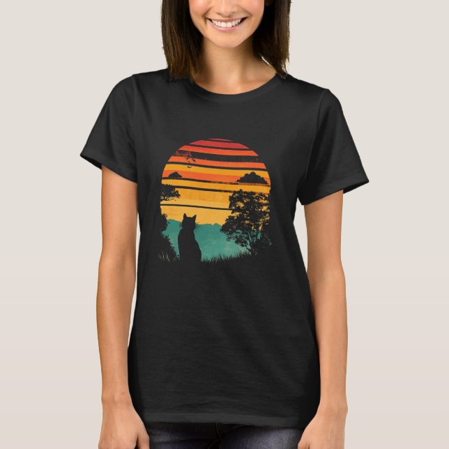 Färgglatt Katt Sommar T Shirt (Framsida)
