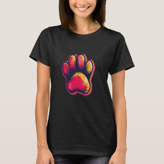 Färgglatt Kattklöavtryck Popkonst för Kattmammor T Shirt