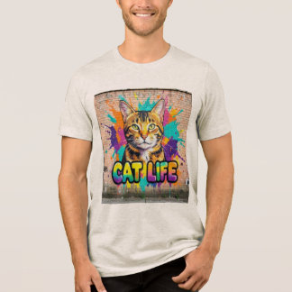 Färgglatt kattliv Graffiti Art T-Shirt