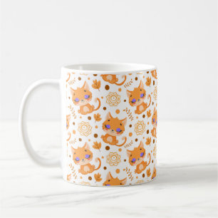 Färgglatt Kawaii sött Kattmönster för kattälskare Kaffemugg