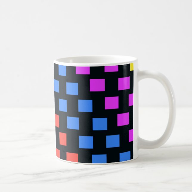 Färgglatt kvadrerar kaffemugg (Höger)