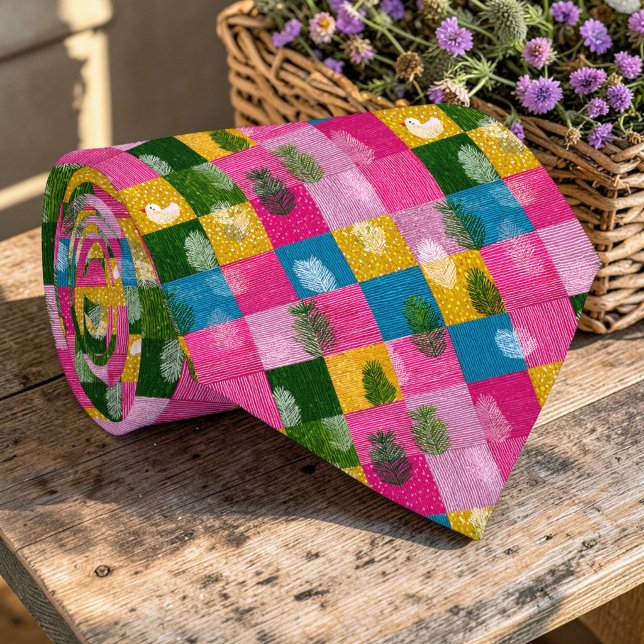 Färgglatt lapptäcke Mönster Anpassad slips (Skapare uppladdad)