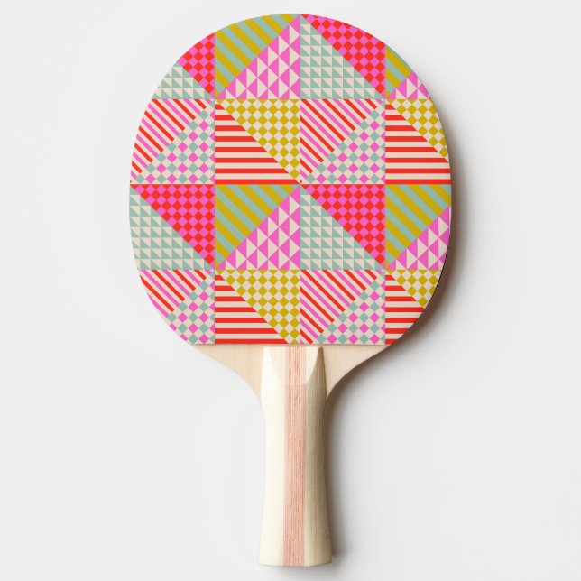 Färgglatt lapptäcke pingisbord tennisracket pingisracket (Framsidan)