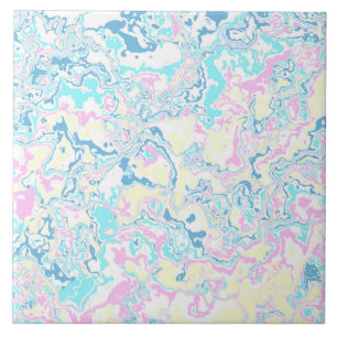 Färgglatt Ljust Pastell Groovy Boho Abstrakt Marmo Kakelplatta
