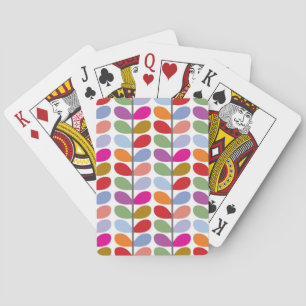 Färgglatt lövmönster spel kort