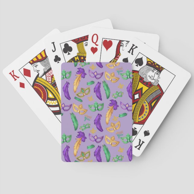 Färgglatt Mardi Gras-mönster Casinokort (Baksidan)
