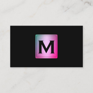 Färgglatt metalliskt märke med monogram visitkort