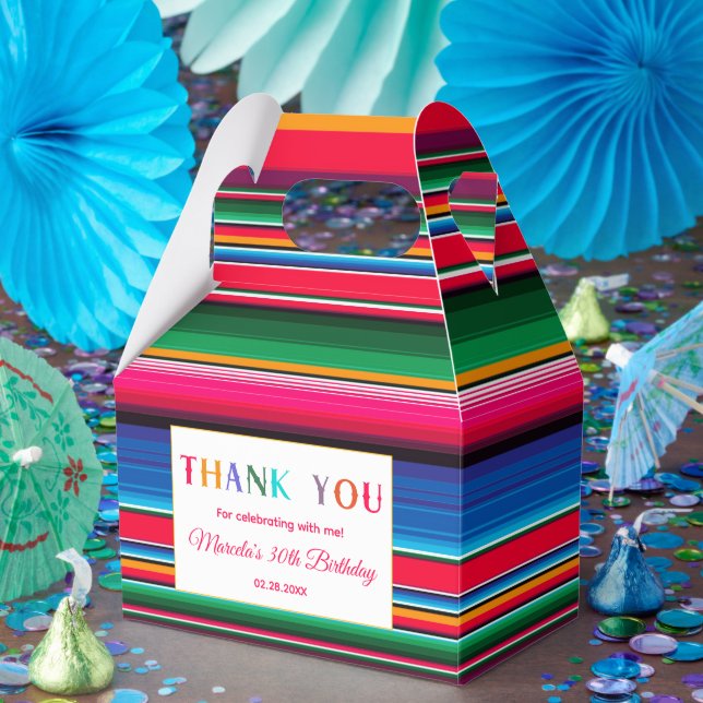Färgglatt mexikanskt fiesta serape tack  presentaskar (Part)