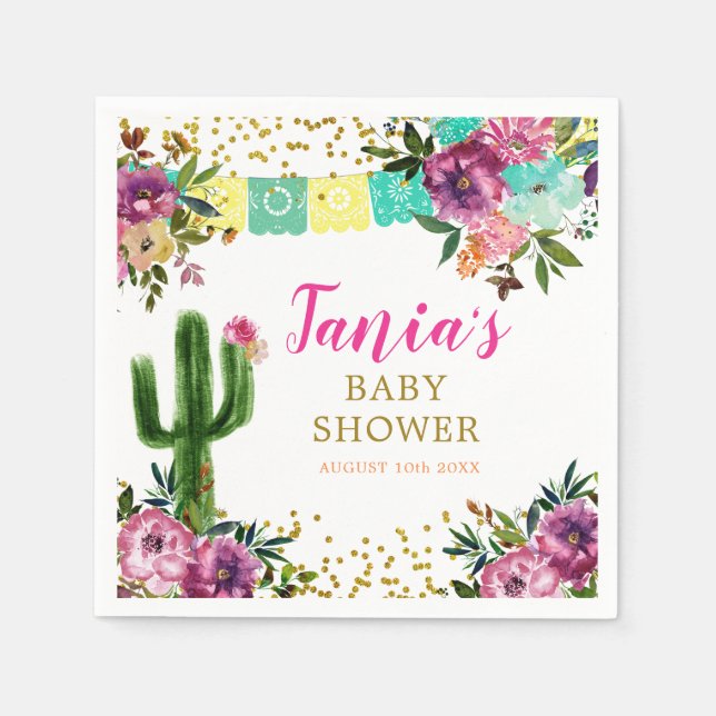 Färgglatt mexikanskt taco om kärlek pappersservett (Framsidan)