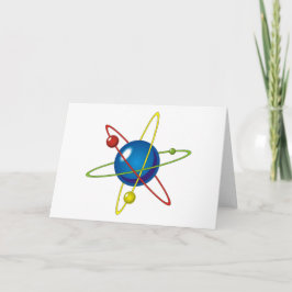 Färgglatt modell av atomen kort