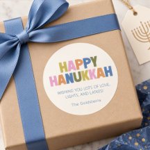 Färgglatt modern Hanukkah-julhälsning i pastell