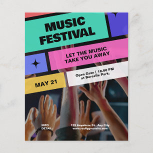 Färgglatt Modern Musikfestival, Musikalisk Fest Flygblad