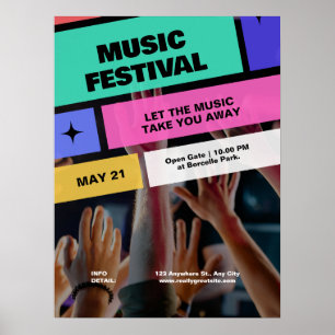 Färgglatt Modern Musikfestival, Musikfest Poster