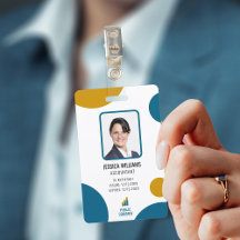 Färgglatt Modernt Foto Anställd Personal ID-märke