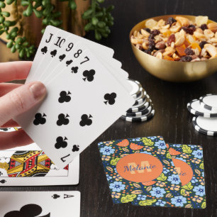 Färgglatt Modernt Vackert Blommönster Personligt Casinokort