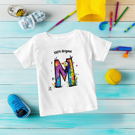 Färgglatt Monogram M – Rolig och Anpassningsbar De T Shirt