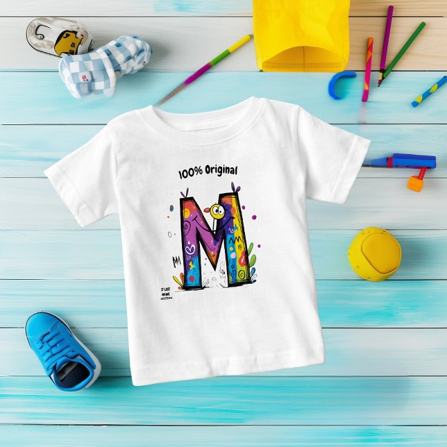 Färgglatt Monogram M – Rolig och Anpassningsbar De T Shirt (Skapare uppladdad)