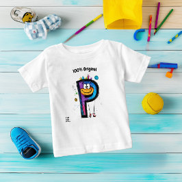 Färgglatt Monogram P – Rollig och Anpassningsbar D T Shirt
