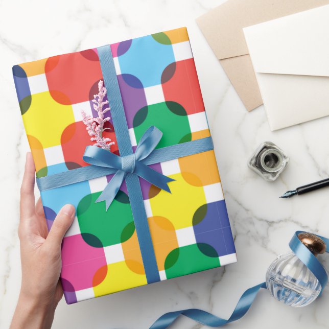 Färgglatt mönster med rutor presentpapper (Gifting)