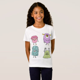 Färgglatt Monster Set – Rollig Tecknad Monsterdesi T Shirt