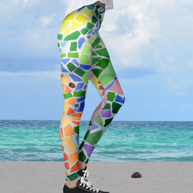 Färgglatt mosaik Koi-damm Leggings (Skapare uppladdad)