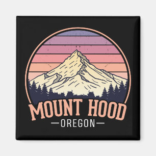 Färgglatt Mount Hood Oregon – Retro Resa Magnet