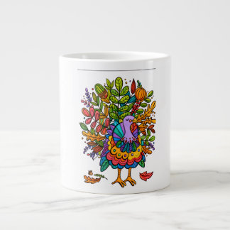 Färgglatt och fantastiskt roligt kalkon stil jumbo mugg