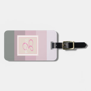 Färgglatt Ombre-randigt Monogram-personanpassat Bagagebricka