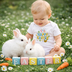 Färgglatt påskbrevdesign med ägg t shirt
