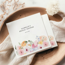 Färgglatt Pastell Blommig Bröllopsdusch Pappersservett