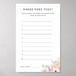 Färgglatt Pastell Blommig Var Var De Spel Poster