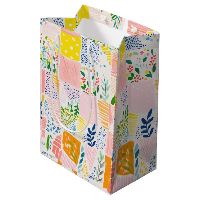 Färgglatt Pastell Lappverk Preppy (Baksidan Vinklad)