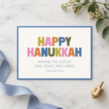 Färgglatt Pastell Modern Hanukkah Högtidlig Hälsni