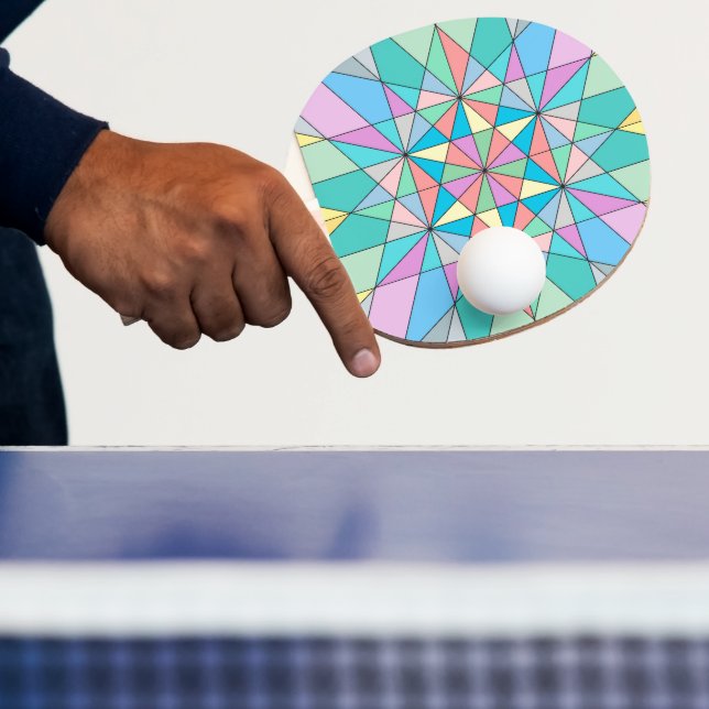 Färgglatt Pastell Mozaik Triangel Stjärnmönster Pingisracket (Insitu)