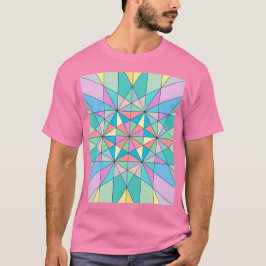 Färgglatt Pastell Mozaik Triangel Stjärnmönster T Shirt