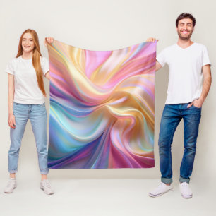 Färgglatt Pastell Silke Fleecefilt