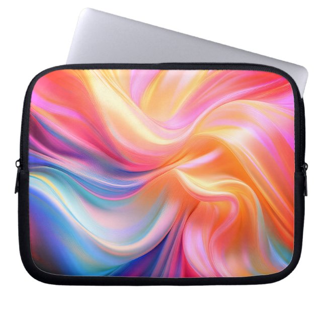 Färgglatt Pastell Silke Laptop Fodral (Framsidan)