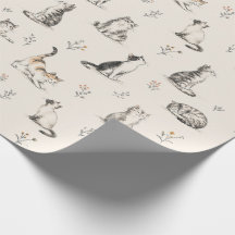 Färgglatt pennteckning Katter Presentpapper