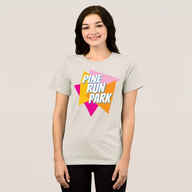 Färgglatt Pine Run Park-te för kvinnor T Shirt (Framsida Full)