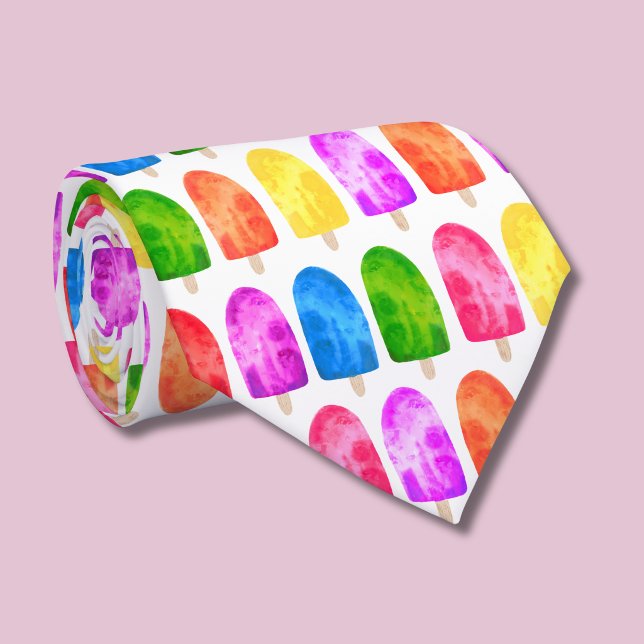 Färgglatt Pinnstångsmönster Slips (Popsicle ice lolly tie)