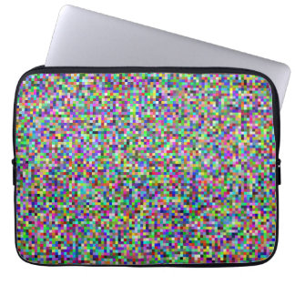 Färgglatt Pixelrutnät Bakgrundsmönster Laptop Fodral