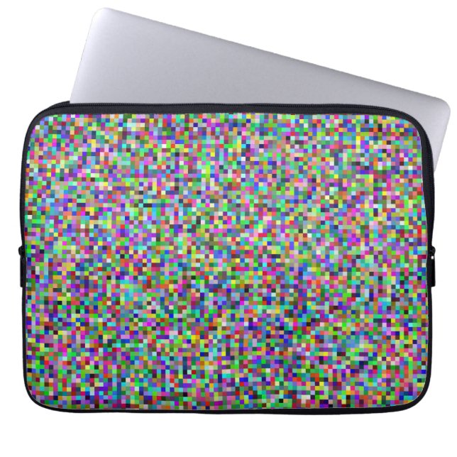 Färgglatt Pixelrutnät Bakgrundsmönster Laptop Fodral (Framsidan)